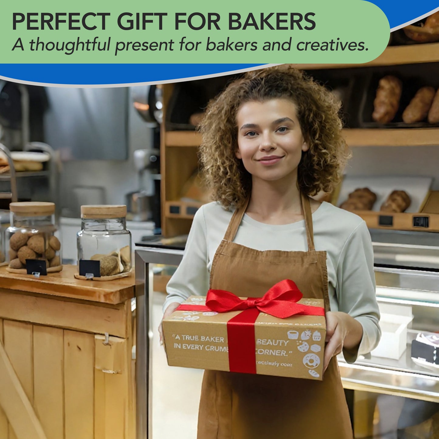 Wooden Bakery Box with Window for Baked Goods - Comes with Reusable Carry Bag