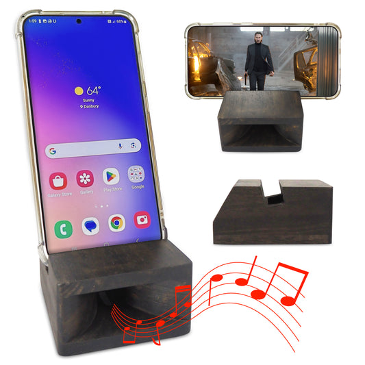 Wooden Phone Amplifier Stand for Desk or Nightstand