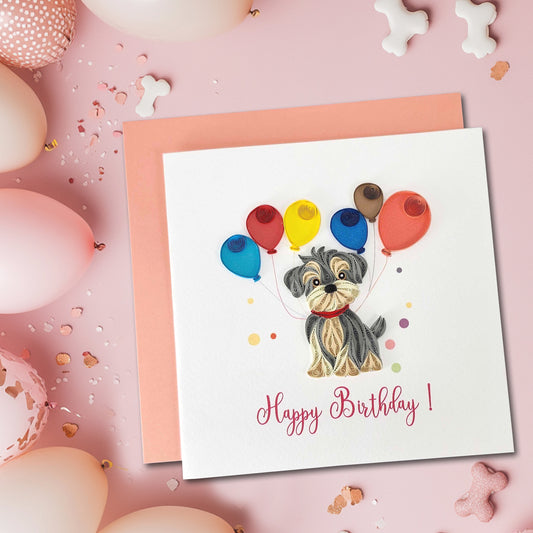 Quilled Handmade Greeting Card Animal Design 6"x6"