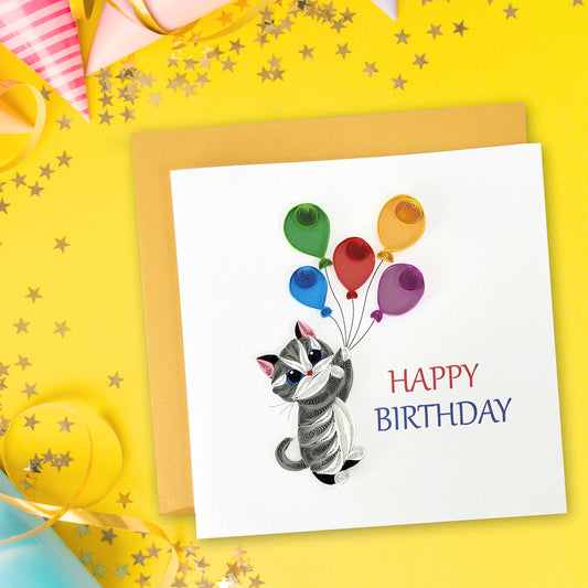 Quilled Handmade Greeting Card Animal Design 6"x6"