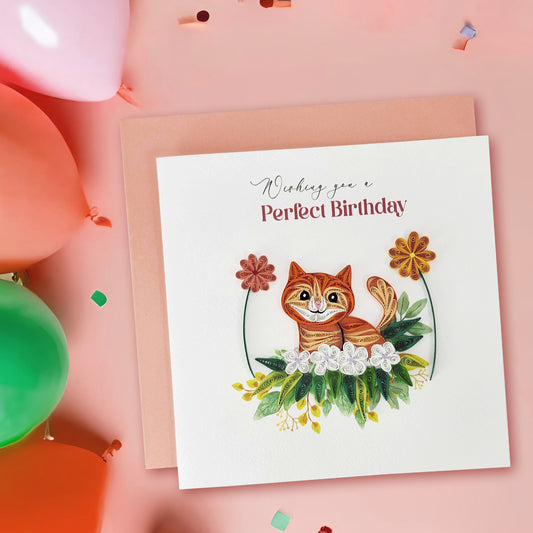 Quilled Handmade Greeting Card Animal Design 6"x6"