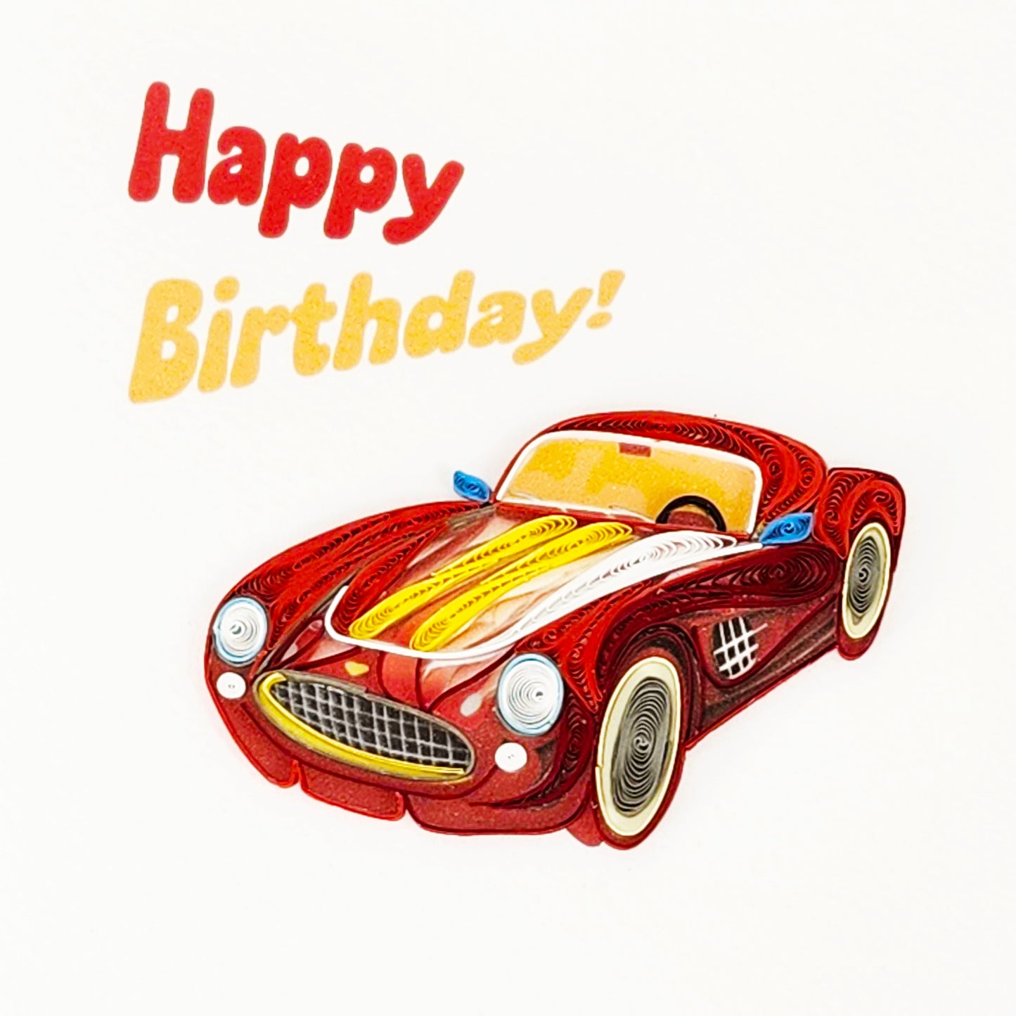 Quilled Handmade Greeting Card for Men 6"x6"