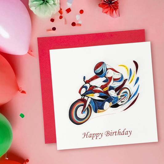 Quilled Handmade Greeting Card for Men  6"x6"