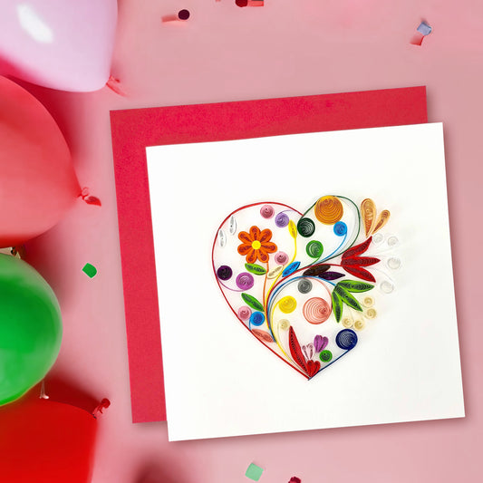 Quilled Handmade Greeting Card for Women  6"x6"