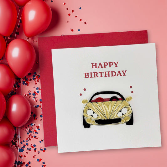 Quilled Handmade Greeting Card for Men  6"x6"