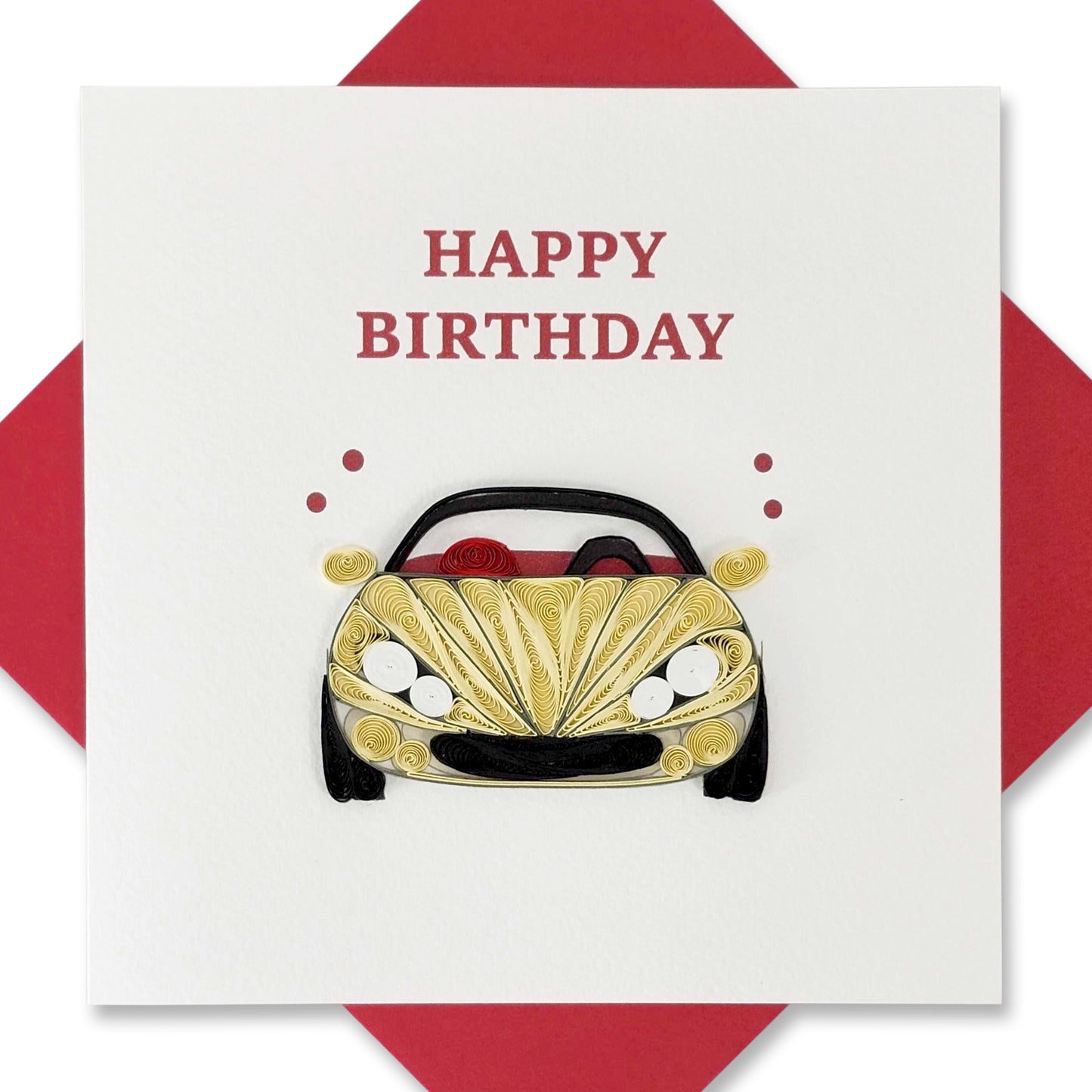 Quilled Handmade Greeting Card for Men 6"x6"