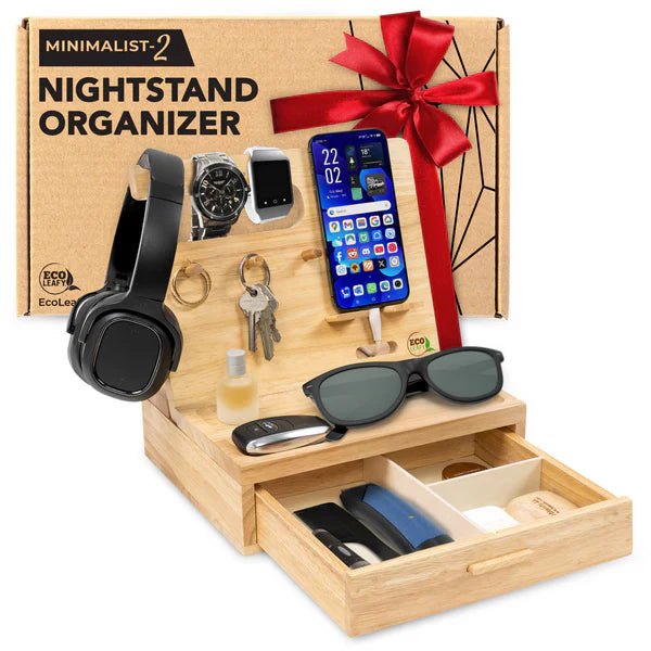 Nightstand or desk organizer for cellphone, watches & accessories