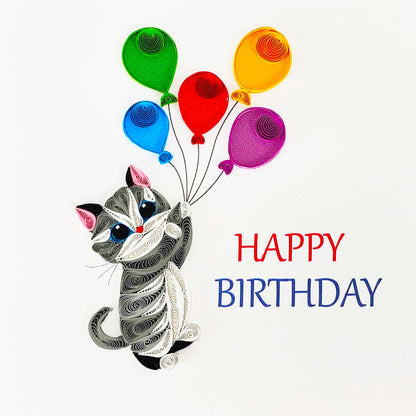 Quilled Handmade Greeting Card Animal Design 6"x6"