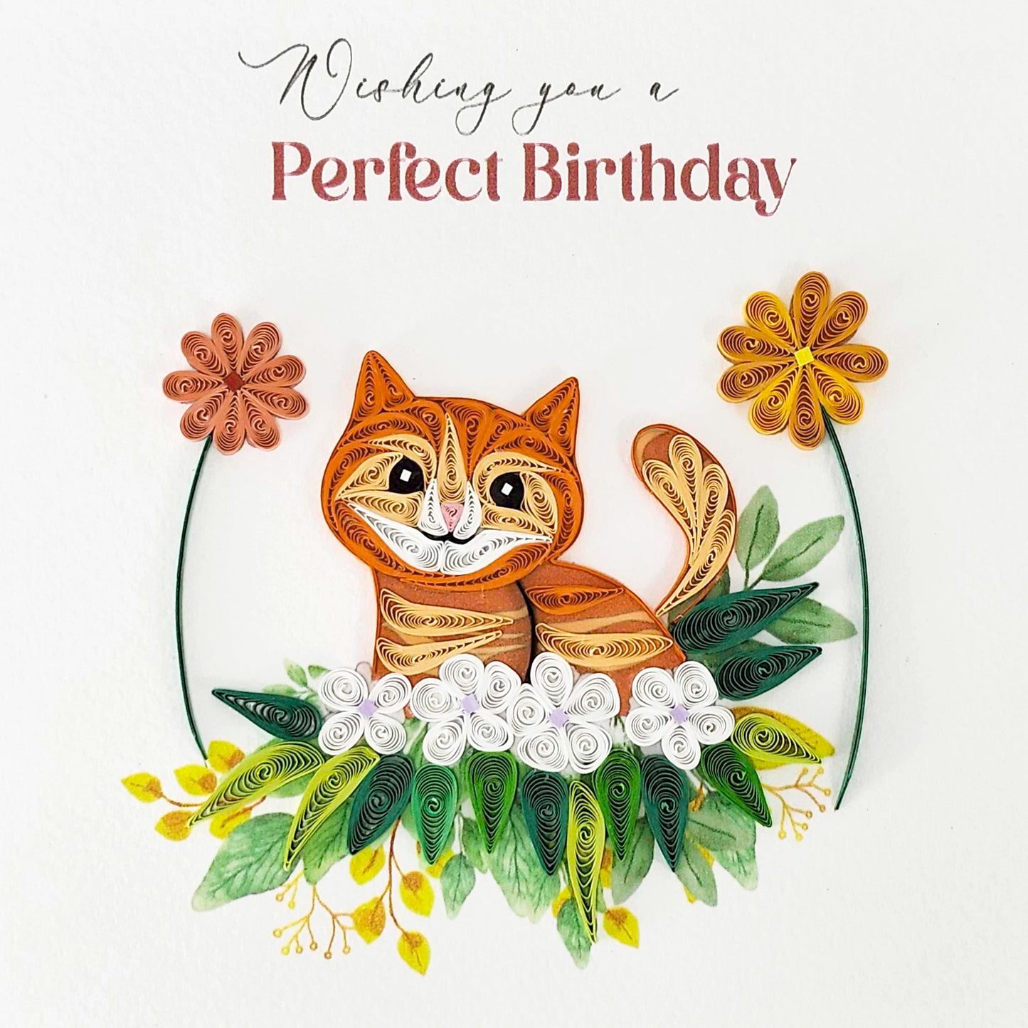 Quilled Handmade Greeting Card Animal Design 6"x6"
