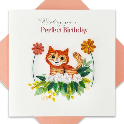 Quilled Handmade Greeting Card Animal Design 6"x6"