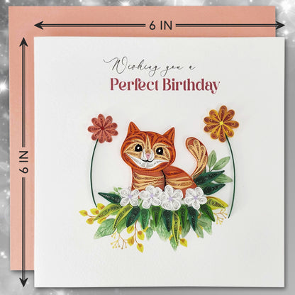 Quilled Handmade Greeting Card Animal Design 6"x6"