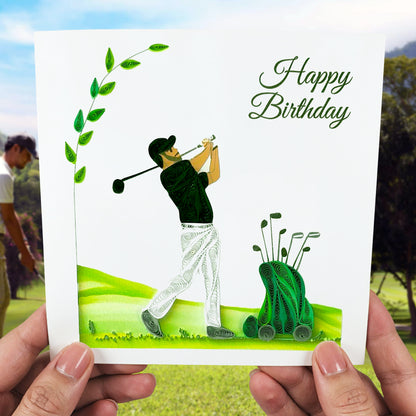 Quilled Handmade Greeting Card for Men  6"x6"