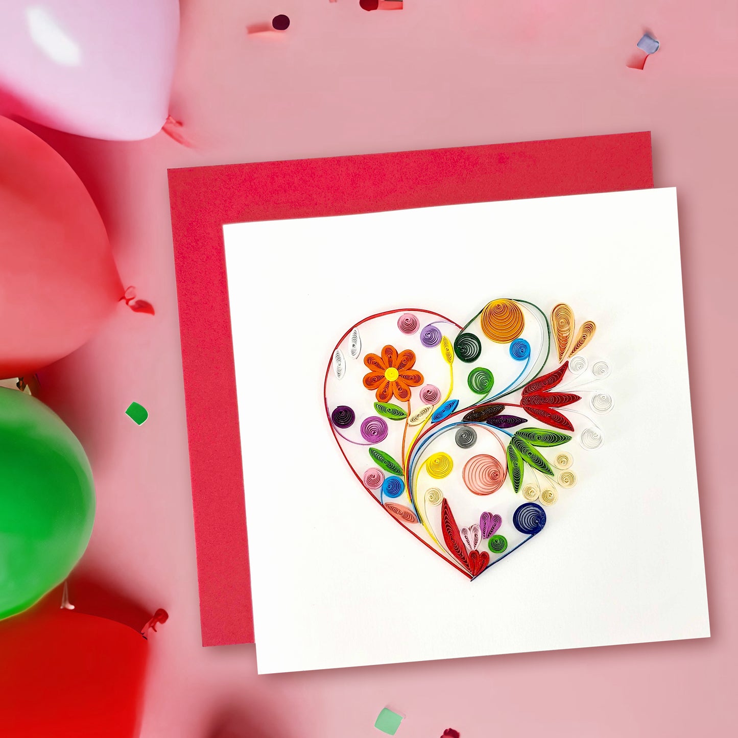 Quilled Handmade Greeting Card for Women  6"x6"