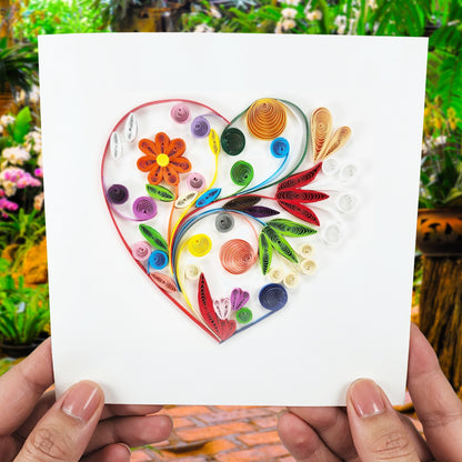 Quilled Handmade Greeting Card for Women  6"x6"