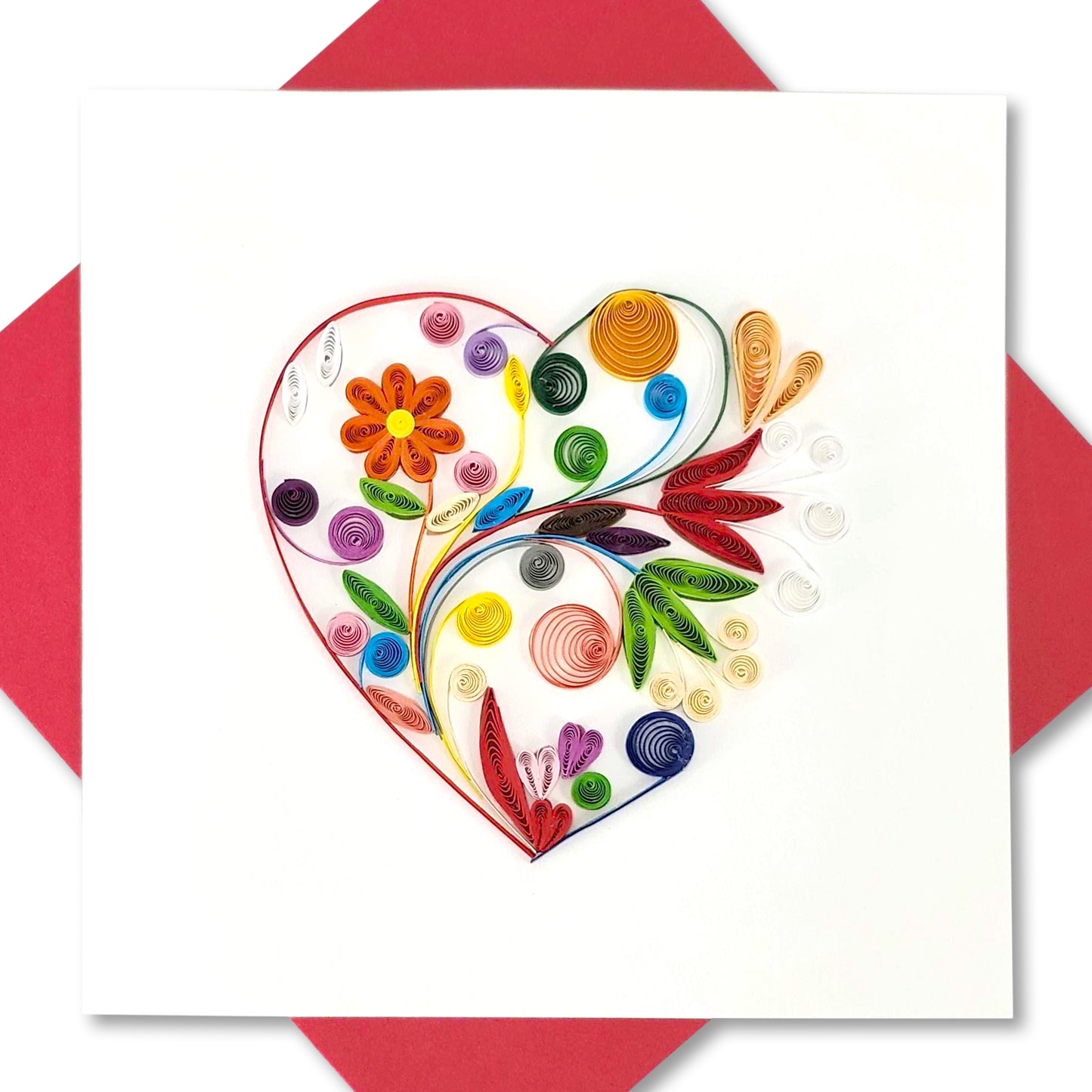 Quilled Handmade Greeting Card for Women  6"x6"
