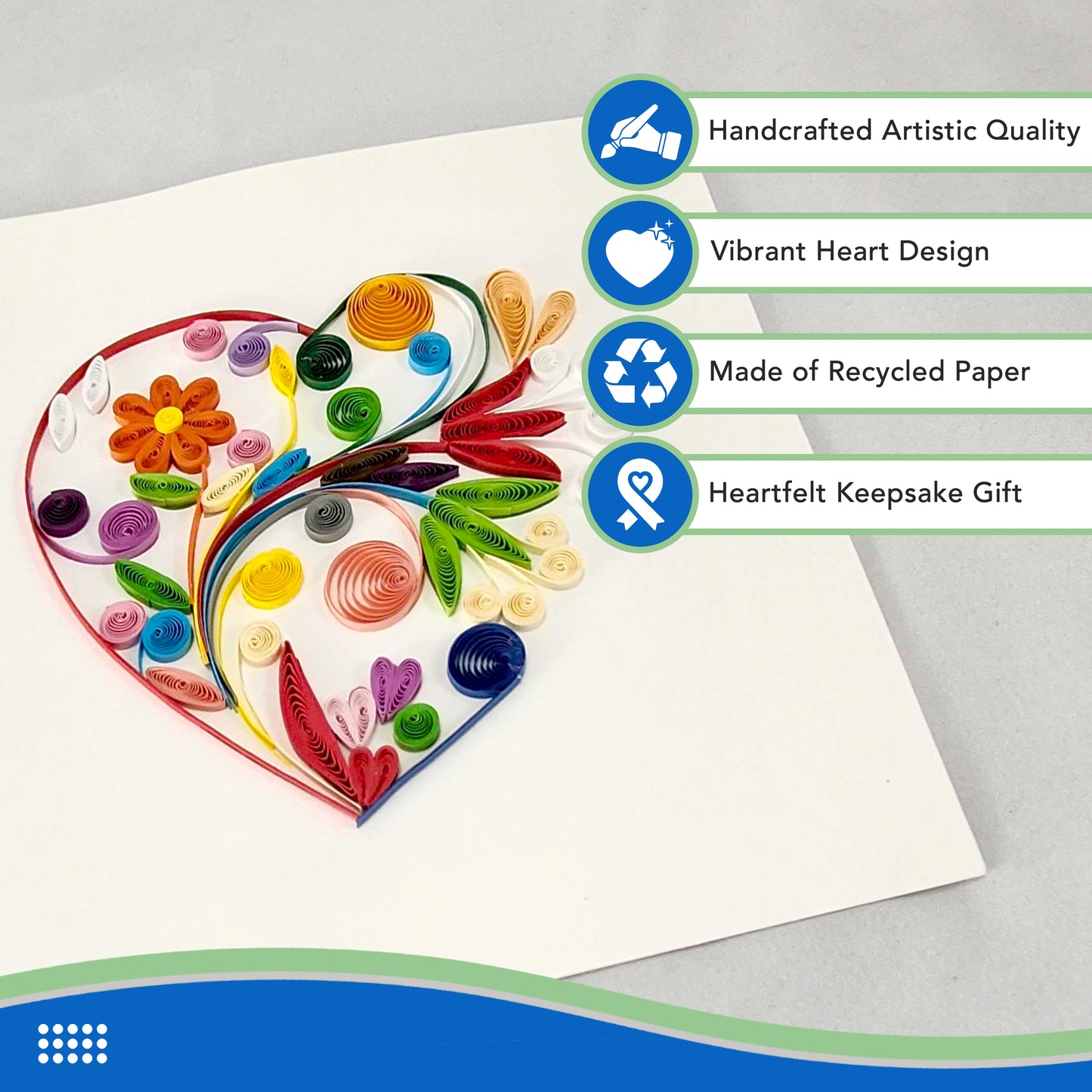 Quilled Handmade Greeting Card for Women  6"x6"