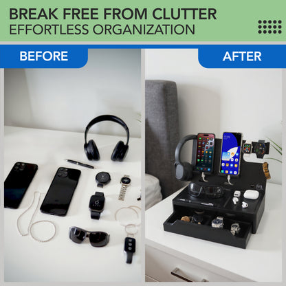 Nightstand or Desk Organizer for Cellphone, Watches & Accessories (MZ)