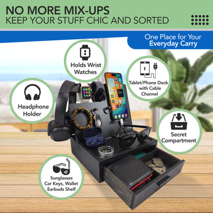 Nightstand or Desk Organizer for Cellphone, Watches & Accessories (M2)