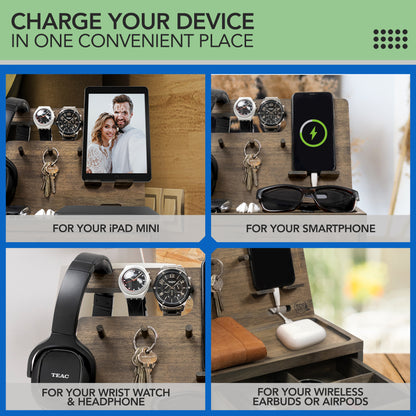 Nightstand or Desk Organizer for Cellphone, Watches & Accessories (M2)