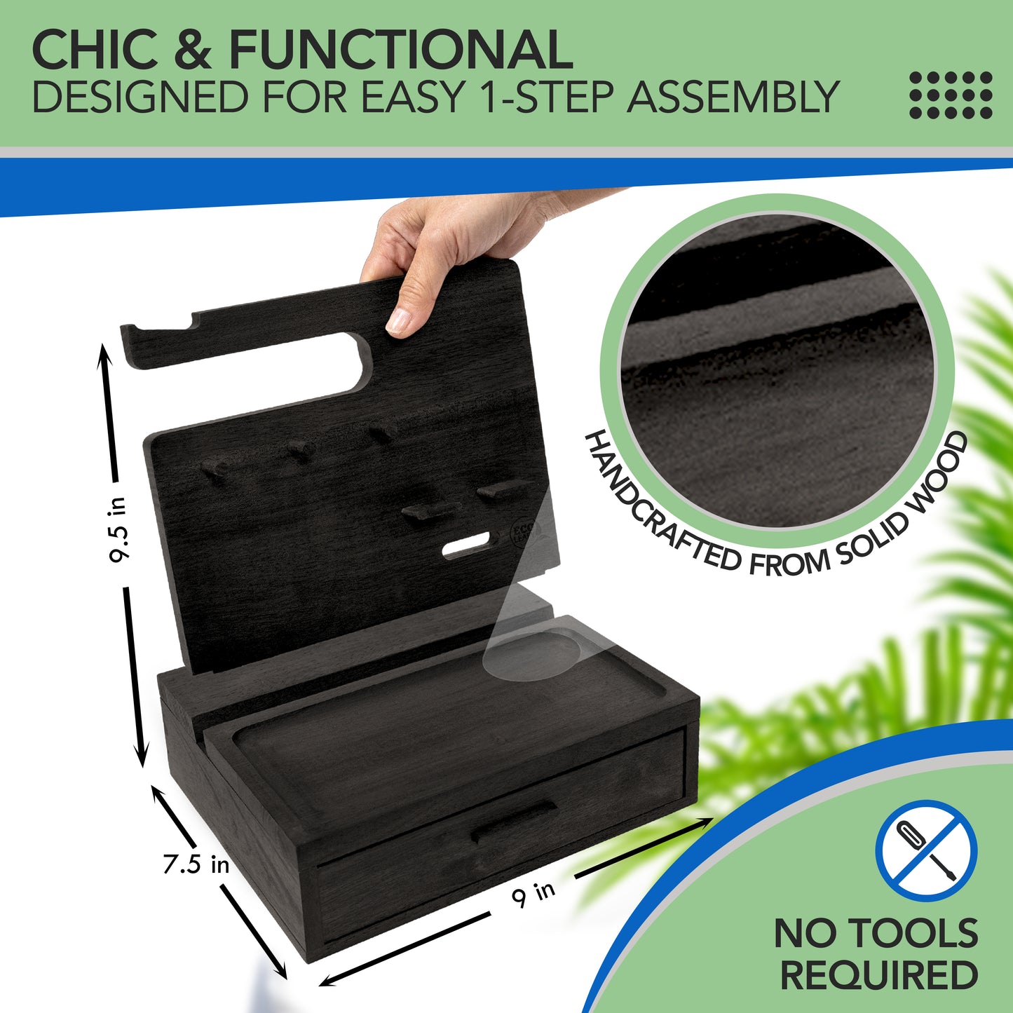 Nightstand or Desk Organizer for Cellphone, Watches & Accessories (M2)
