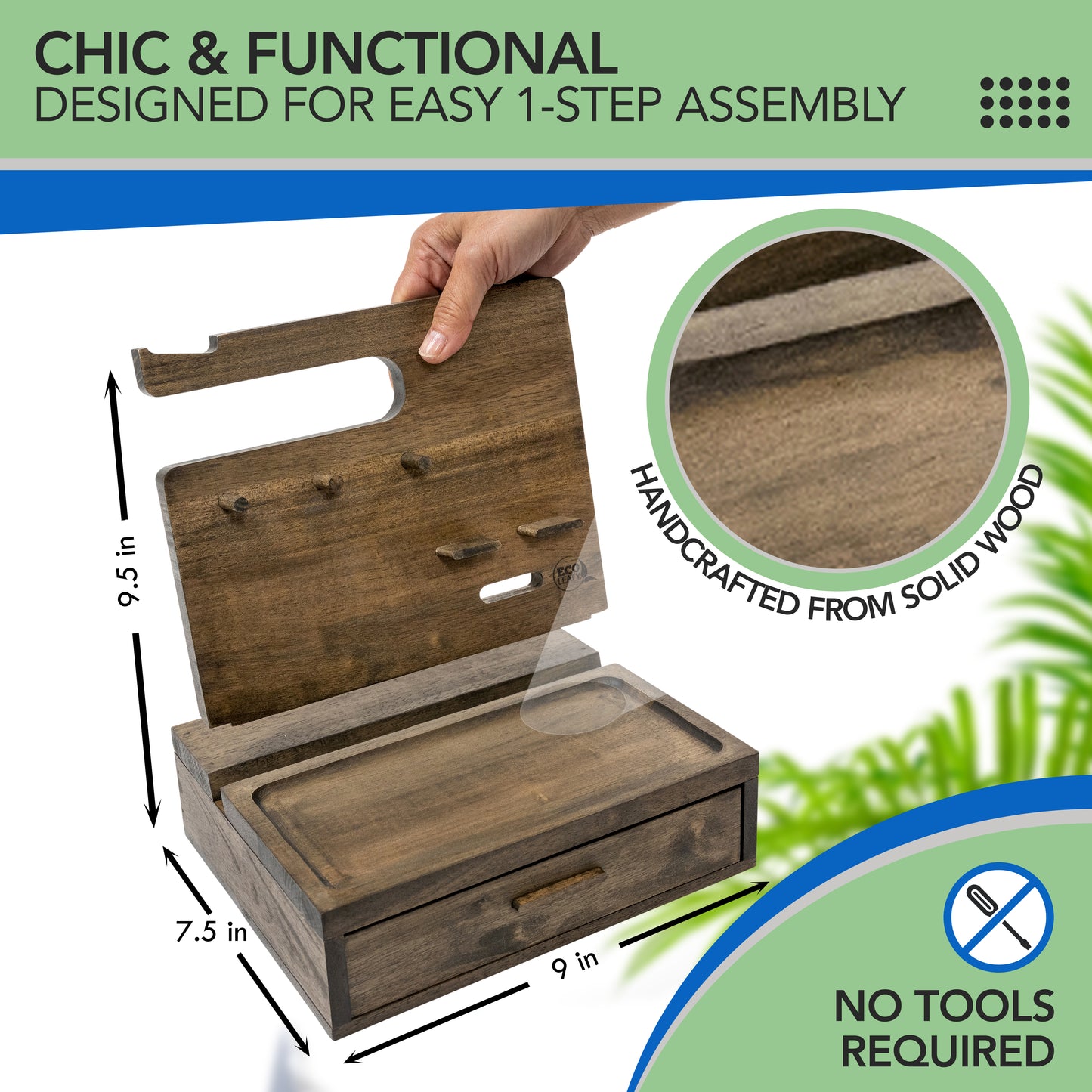 Nightstand or Desk Organizer for Cellphone, Watches & Accessories (M2)
