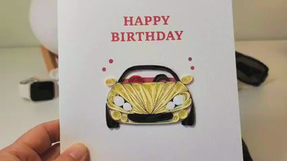 Quilled Handmade Greeting Card for Men  6"x6"