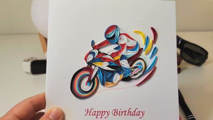 Quilled Handmade Greeting Card for Men  6"x6"