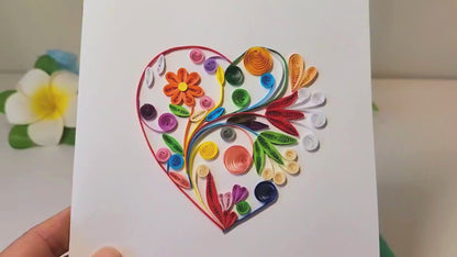 Quilled Handmade Greeting Card for Women  6"x6"