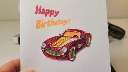 Quilled Handmade Greeting Card for Men  6"x6"