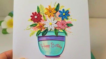 Quilled Handmade Greeting Card for Women  6"x6"